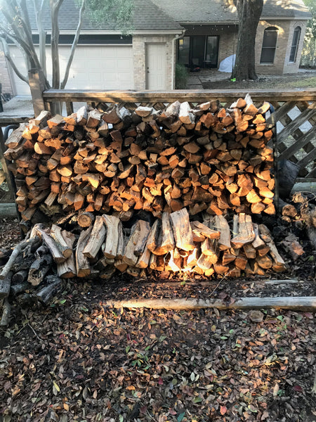 4' x 8' Split Post Oak Delivered & Stacked in Dripping Springs