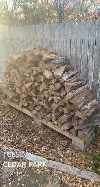 4'x 8' of Seasoned Post Oak - Split - Delivered & Stacked