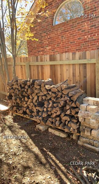 4'x 8' of Seasoned Post Oak - Split - Delivered & Stacked