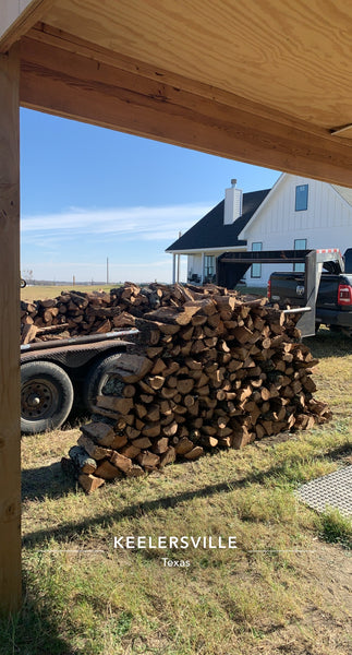 4'x 8' of Seasoned Post Oak - Split - Delivered & Stacked