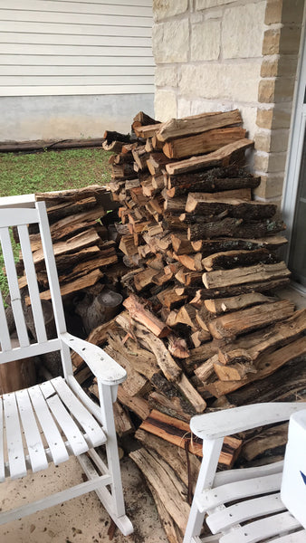 4' x 8' Split Post Oak Delivered & Stacked in Bastrop